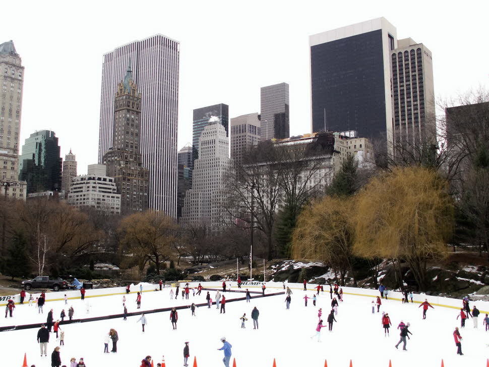 Central Park im Winter: Der Central Park liegt im Zentrum Manhattans in New York City. Er ist 1859 als Landschaftspark begonnen worden und 1873 fertiggestellt. Der Park wird an manchen Tagen von über 500.000 Menschen besucht. Gebaut wurde er zunächst vor P