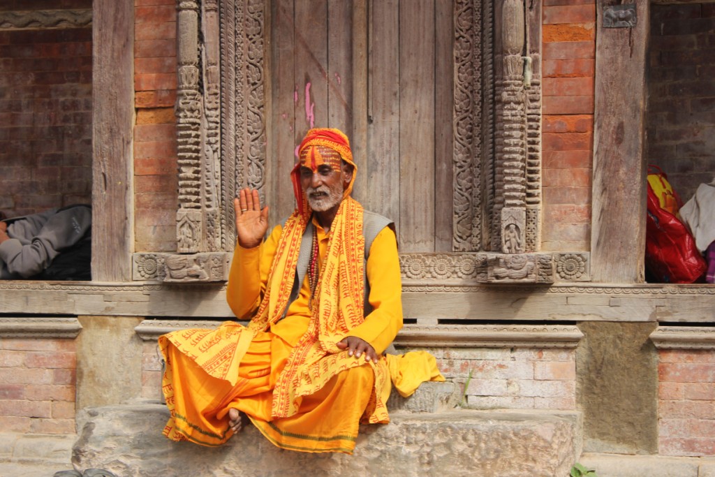 Sadhu auf dem Durbar Spuare in Kathmandu