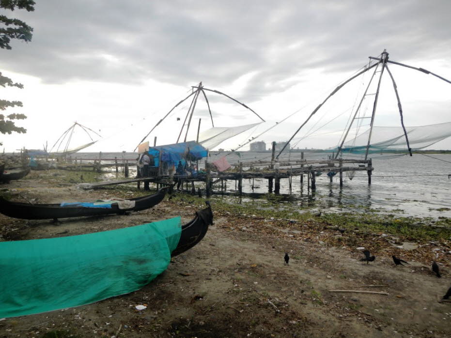 Chinesische Fischernetze in Cochi)