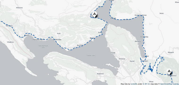 Bucht von Kotor: Die Bucht von Kotor ist ein sehr großer Fjord. Hier liegen die kleinsten Inseln des Landes: die Insel Sveti Dorde und die Klosterinsel „Maria vom Felsen“ wurde künstlich aufgeschüttet und ist heute ein beliebter Wallfahrtsort.