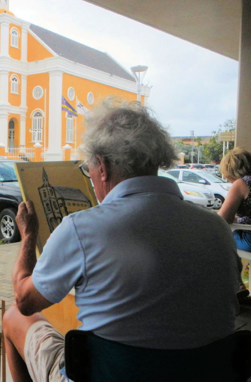 Maler in der Altstadt von Willemstad