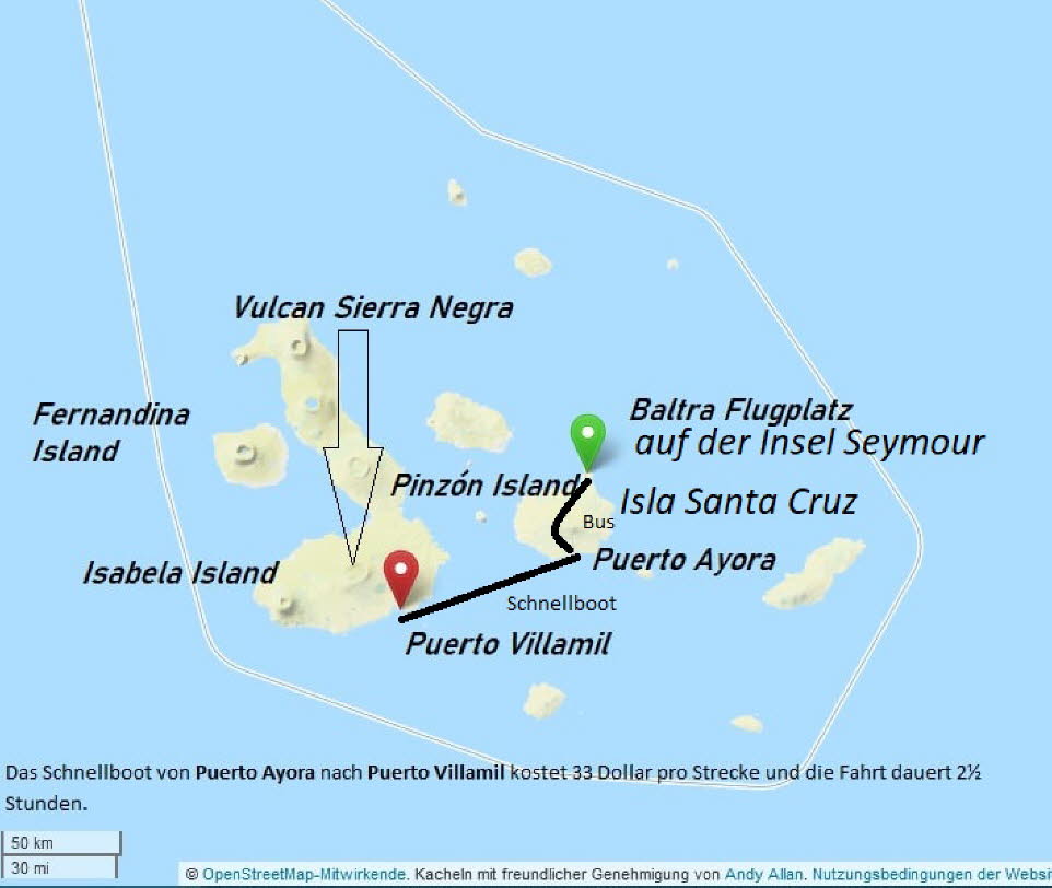 Galapagos-Inselkarte