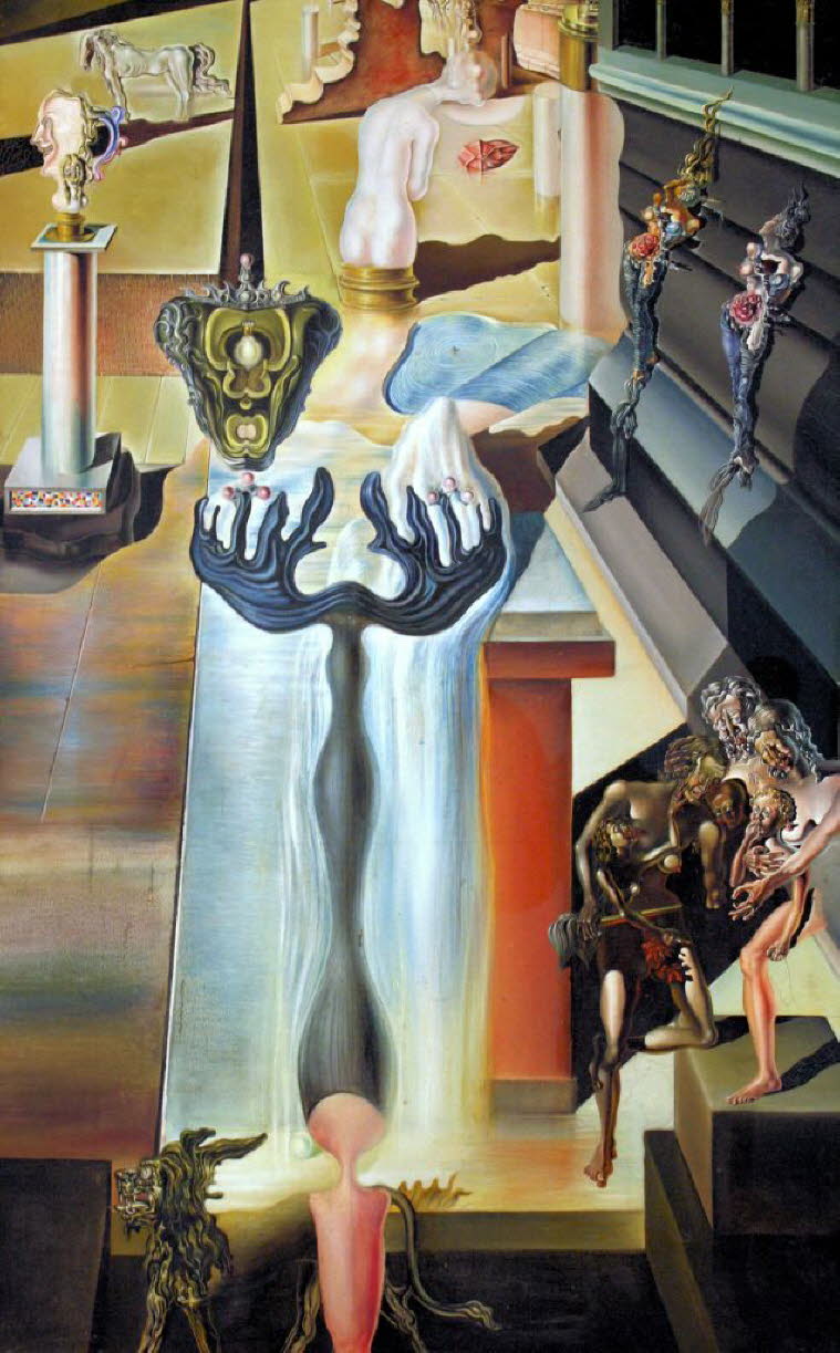 Dali L'homme invisible (The Invisible Man): Obwohl 1929 begonnen, wurde The Invisible Man erst 1932 fertiggestellt. Es war das erste Gemälde, in dem Dali begann, die Doppelbilder zu verwenden, die sein Werk im nächsten Jahrzehnt während seiner „paranoiakr