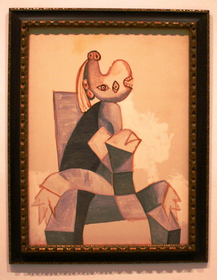Frau sitzt in einem grauen Stuhl, 1939, Pablo Ruiz Picasso