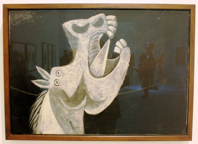 Pablo Picasso, Pferdekopf, Skizze für Guernica, Paris, 2. Mai 1937, Öl auf Leinwand, 65 x 92 cm 