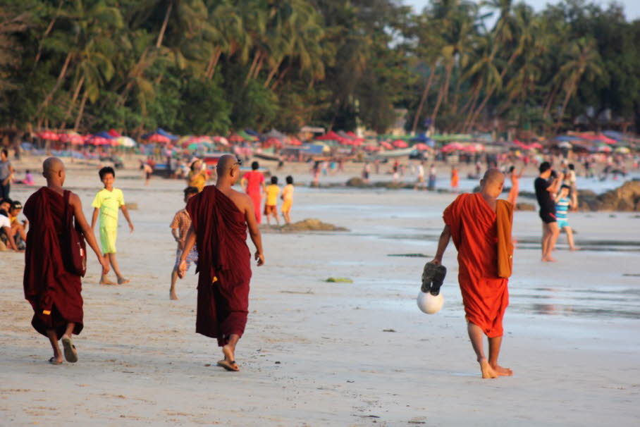 Ngapali Beach Strand im Westen Myanmars im Rakhine State in der Nähe der Stadt Thandwe.