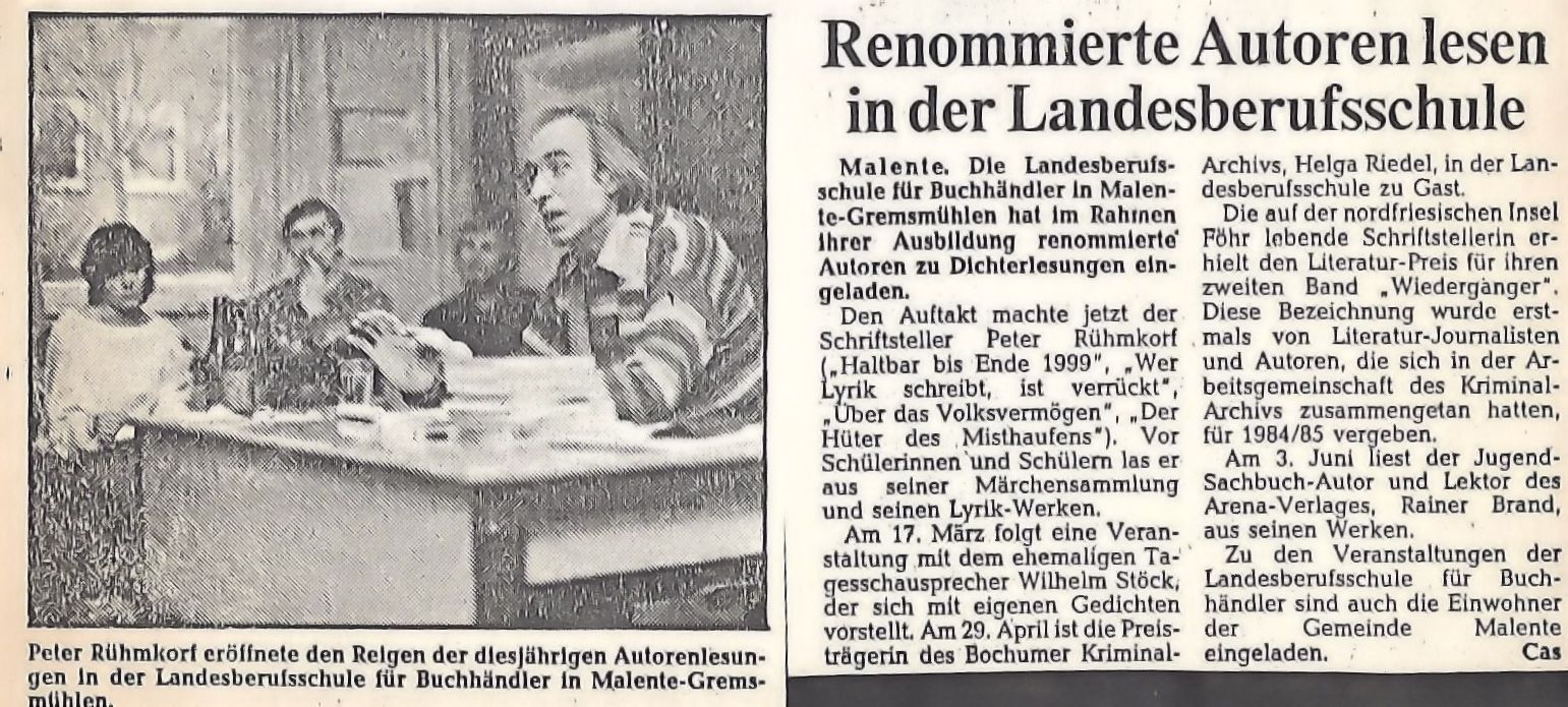 Peter Rhmkorf (* 25. Oktober 1929 in Dortmund;  8. Juni 2008 in Roseburg im Kreis Herzogtum Lauenburg (Schleswig-Holstein) war einer der bedeutendsten deutschen Lyriker, Essayisten und Pamphletisten nach 1945. 